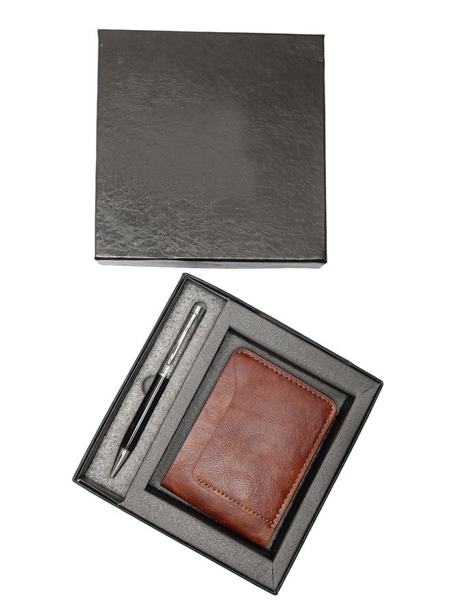 ZEVORA Leather Wallet & Pen Combo Gift Set for Men I Gift for Friend, Boyfriend,Husband,Father, Son, Corporate Gift (Pack of 2) 34TN - Image 1
